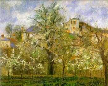 卡米耶 畢沙羅 Kitchen Garden with Trees in Flower, Pontoise